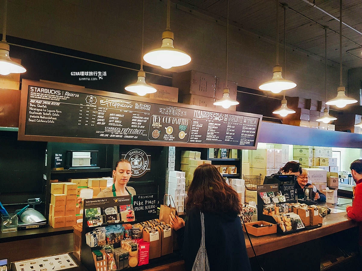【2023西雅圖景點】Starbucks 星巴克1971創始店｜派克市場 Pike Place Market @GINA環球旅行生活
