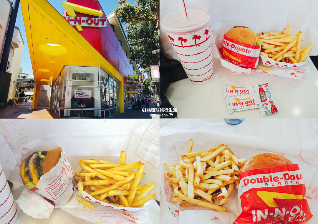 【舊金山美食】In-N-Out Burger美國西岸必吃漢堡！2021最新菜單｜舊金山觀光巴士一日遊優惠 @GINA環球旅行生活