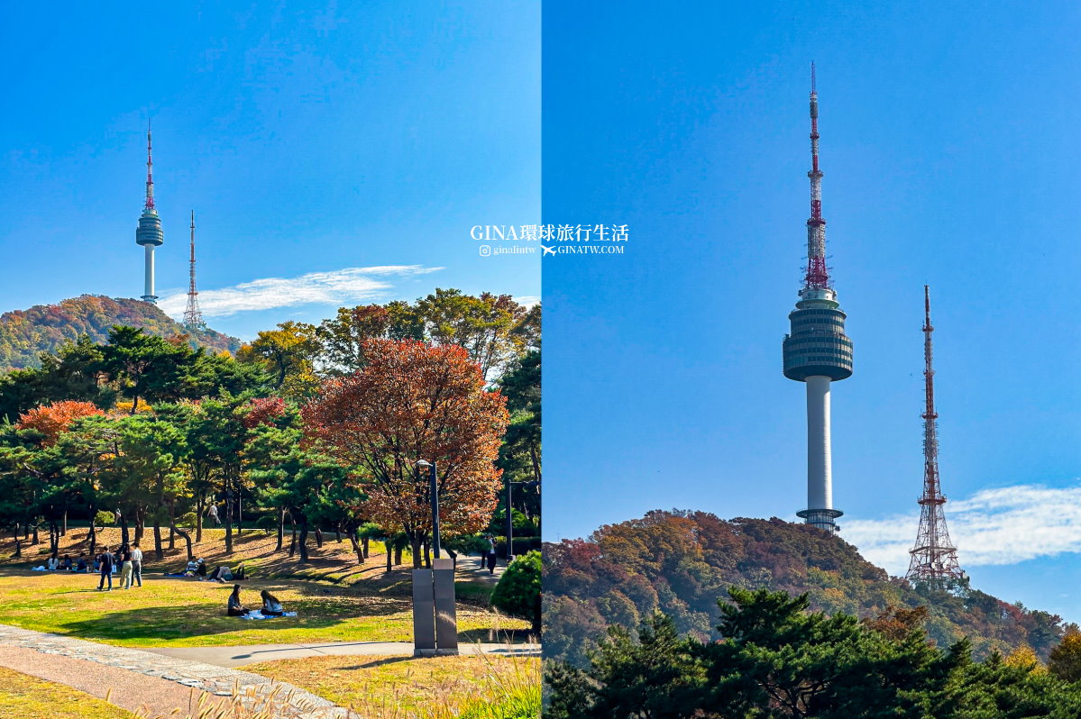 【首爾必去景點2025】南山首爾塔 白凡廣場公園 秋天超美！白凡廣場公園交通及地址 @GINA環球旅行生活