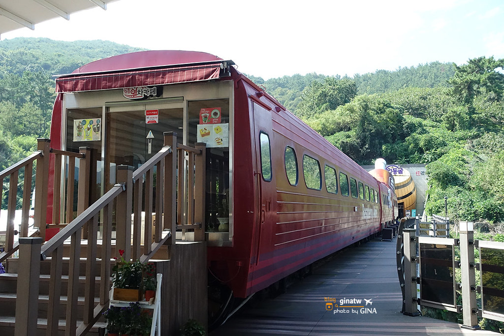 【2023釜山鐵路自行車】金海洛東江鐵路自行車－列車咖啡、紅酒洞窟 @GINA環球旅行生活